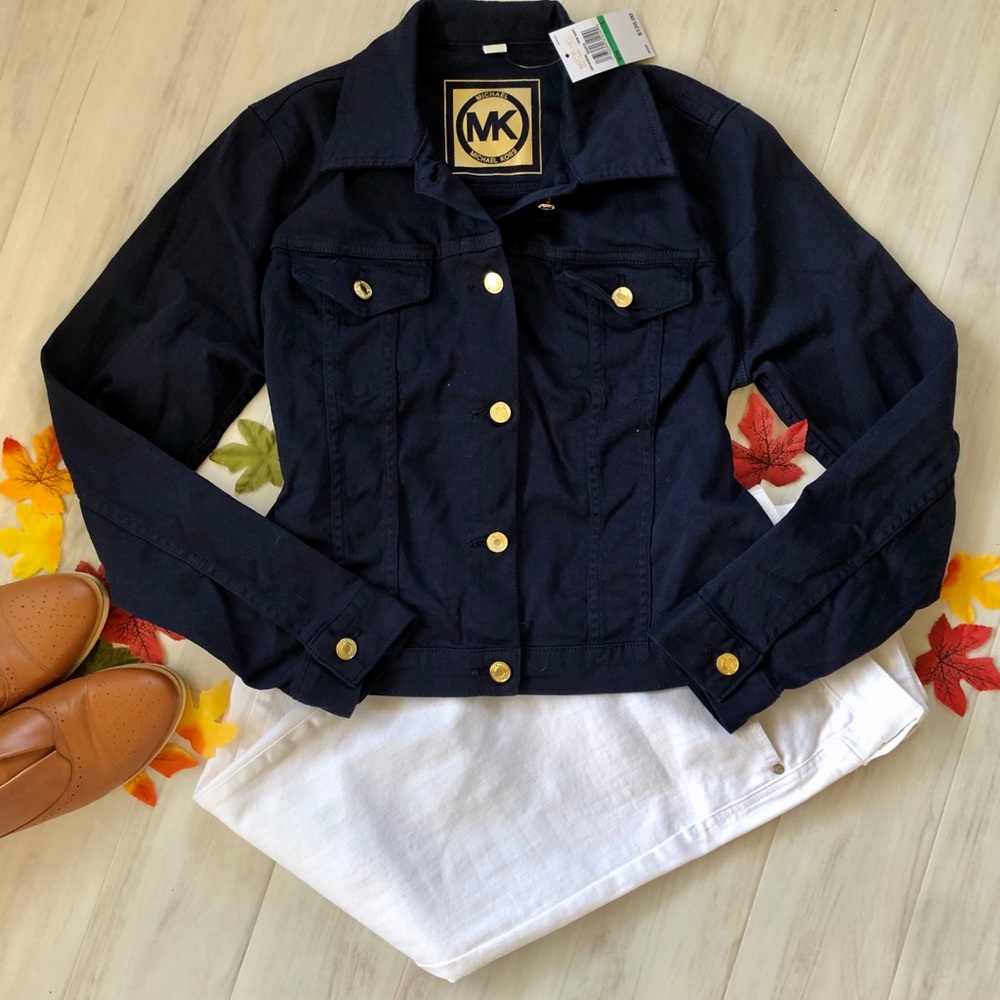 L Michael Kor’s Navy W/ Gold Buttons Denim Jacket